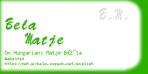 bela matje business card